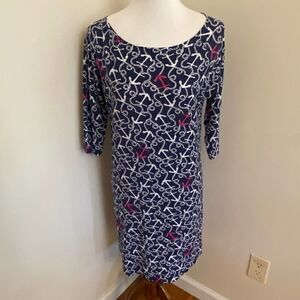 Lilly Pulitzer Cassie Anchors Ahoy There Dress Bright Navy Small